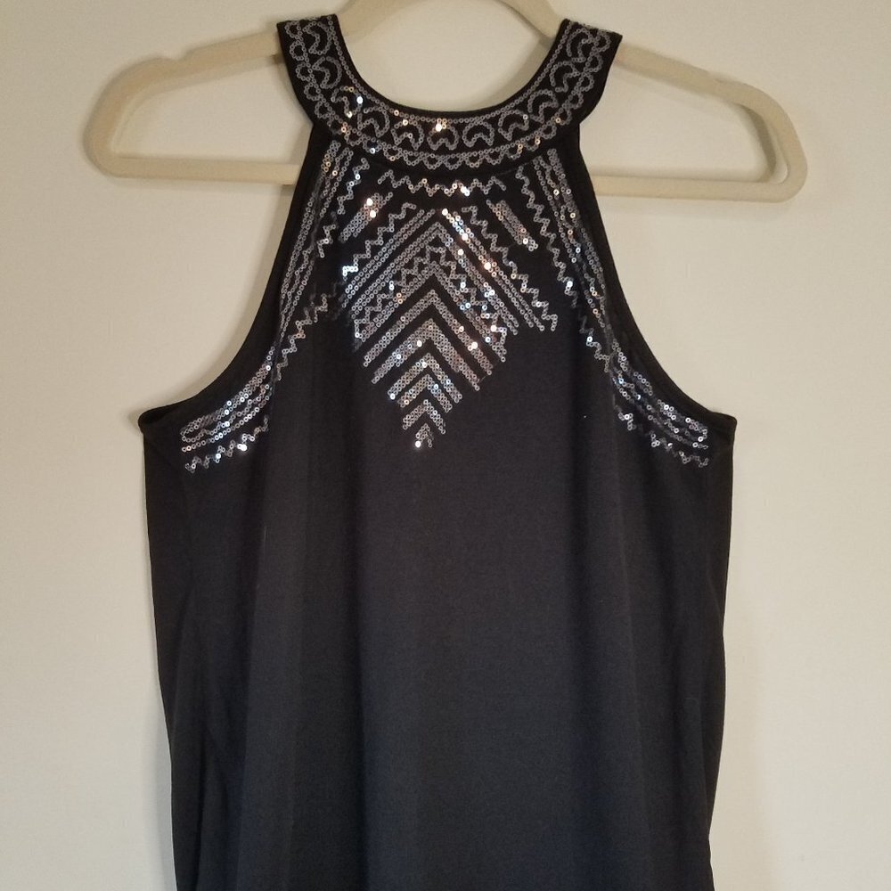 Black sequined top sz Large